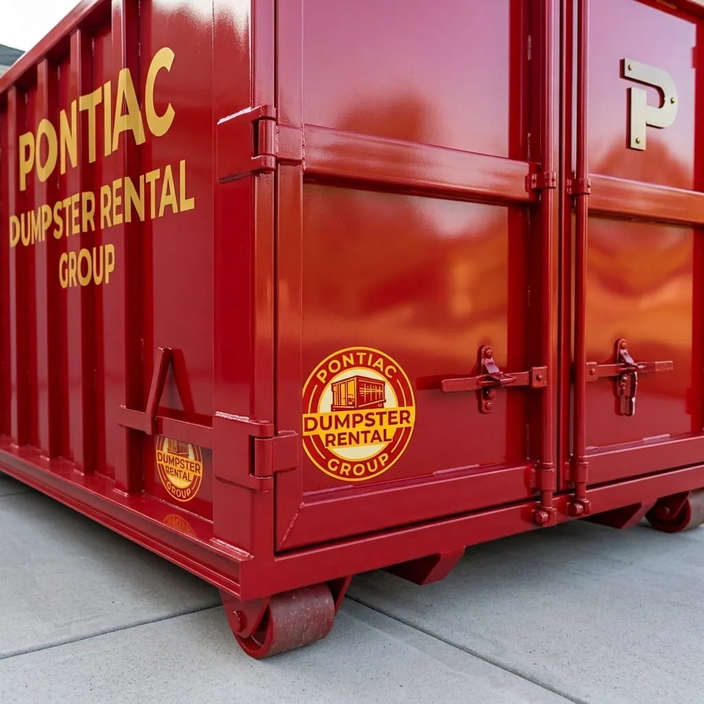 Roll-off dumpster in service on a job in Pontiac, MI Roll-off dumpster in service on a job in Pontiac, MI