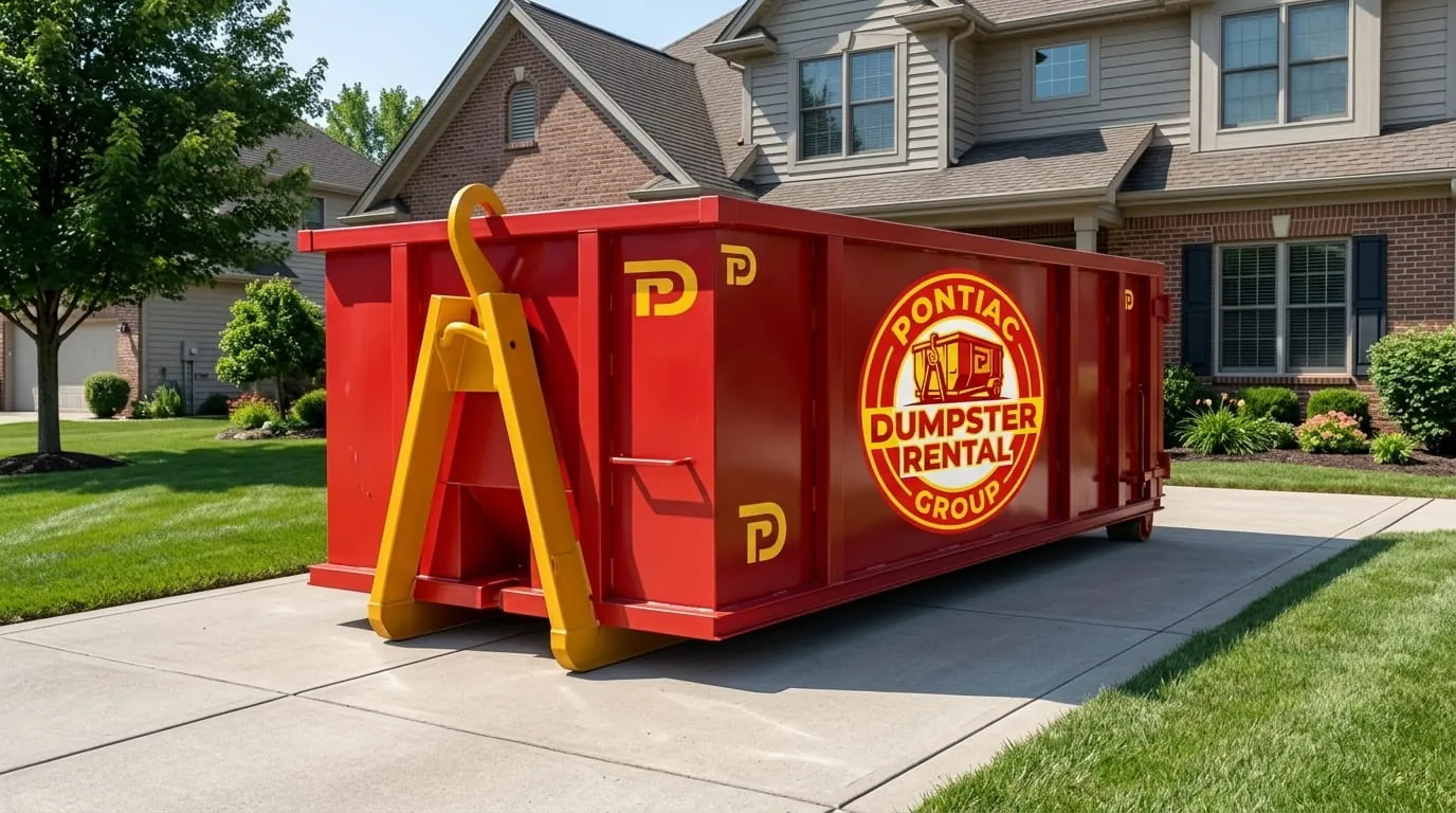 Roll-off dumpster delivered to a property in Holly, MI Roll-off dumpster delivered to a property in Holly, MI